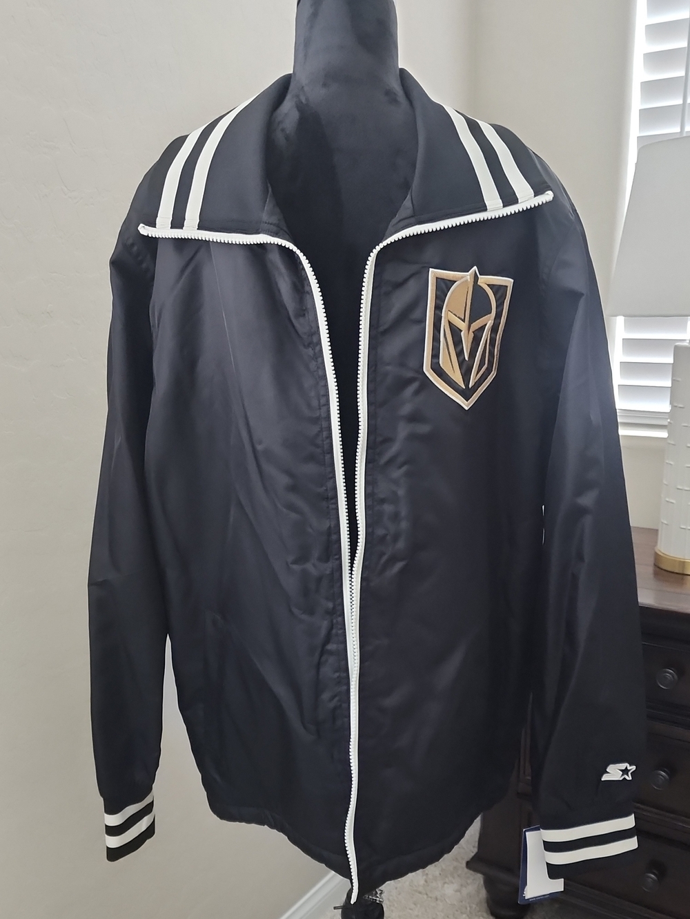 Men's Black GOLDEN KNIGHTS Athletic Track Jacket with GK Emblem